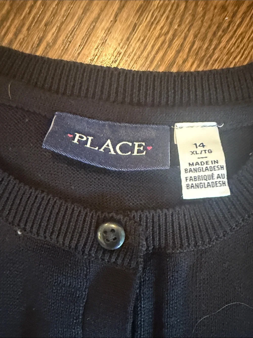 Place Black Kids Button-Up Cardigan